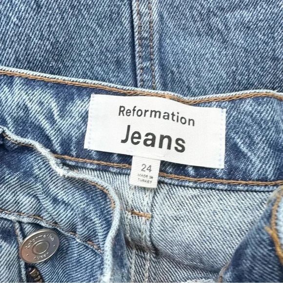 Reformation Nila Long Denim Skirt in Medium Wash Jean Blue Galway 24 - Picture 6 of 16